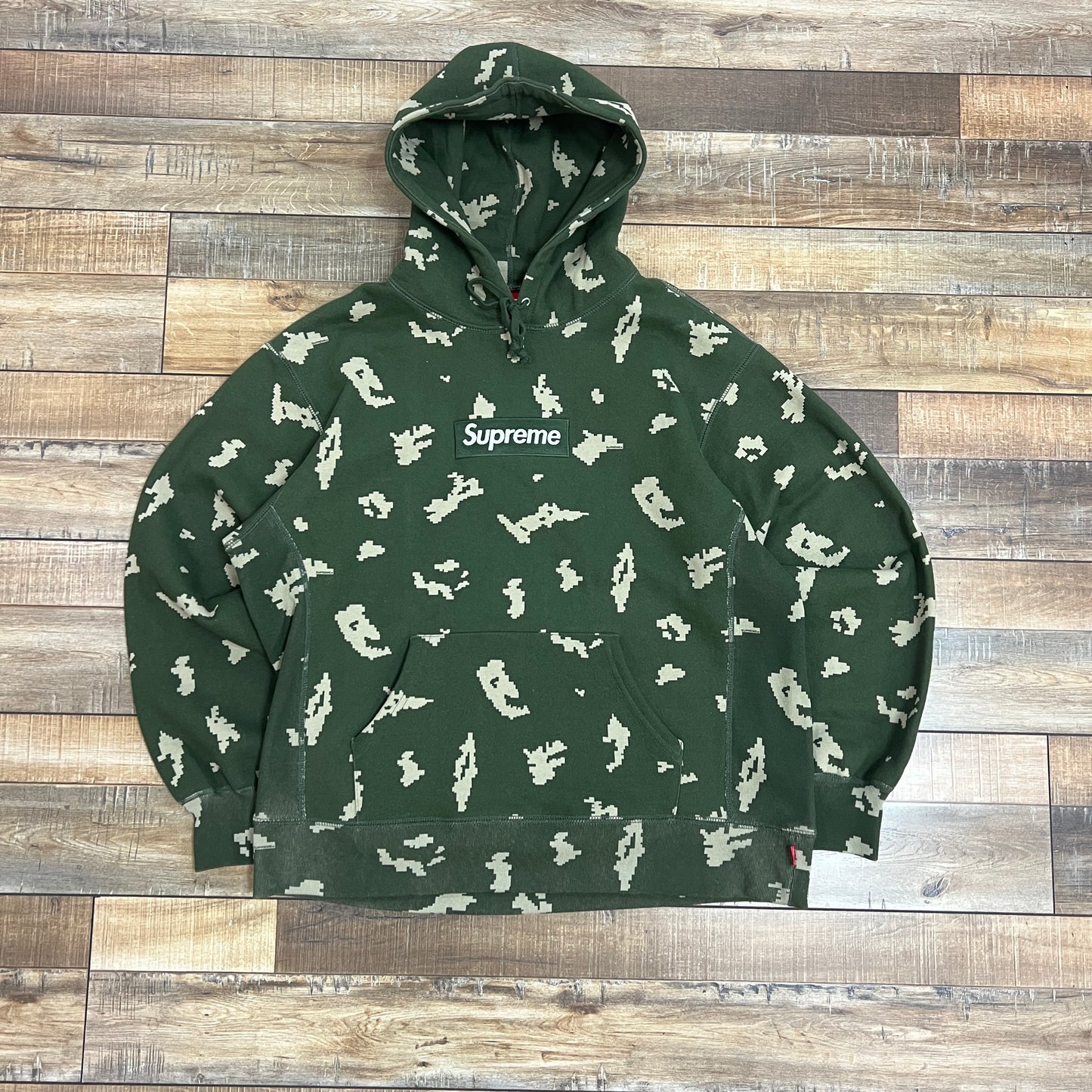 Supreme Box Logo Hooded Sweatshirt Olive Russian Camo