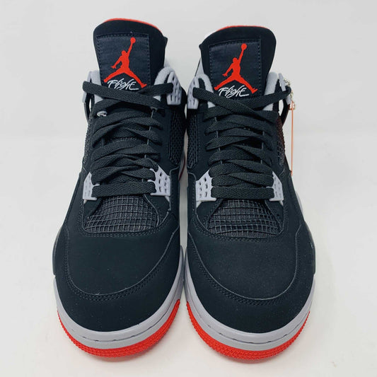 Brand new Jordan 4 Bred 2019 sneakers with hang tag, black and red colorway.