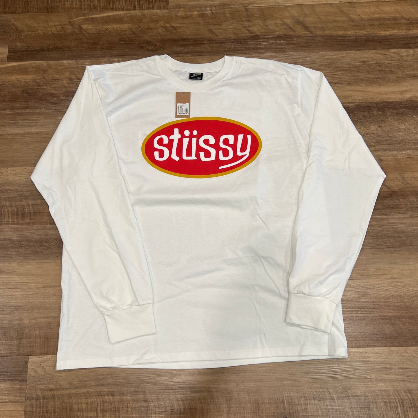 Stussy Pitstop Long-Sleeve Tee 'White'