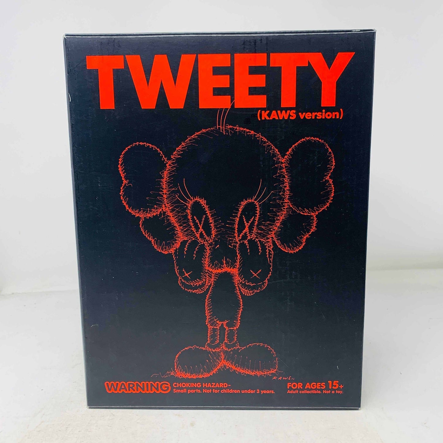 KAWS Tweety Vinyl Figure Black preowned one size in box.