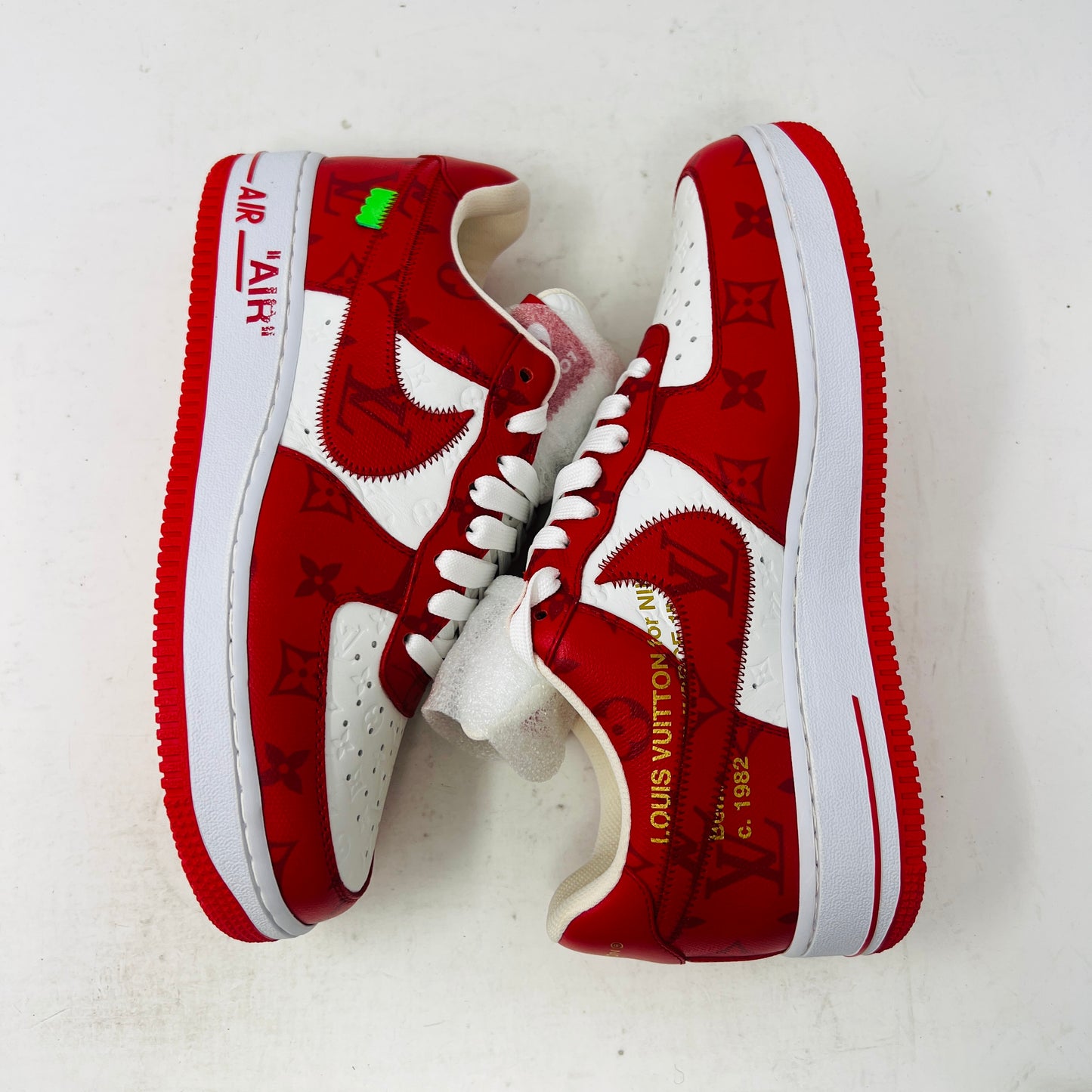 Louis Vuitton Nike Air Force 1 Low By Virgil Abloh White Red