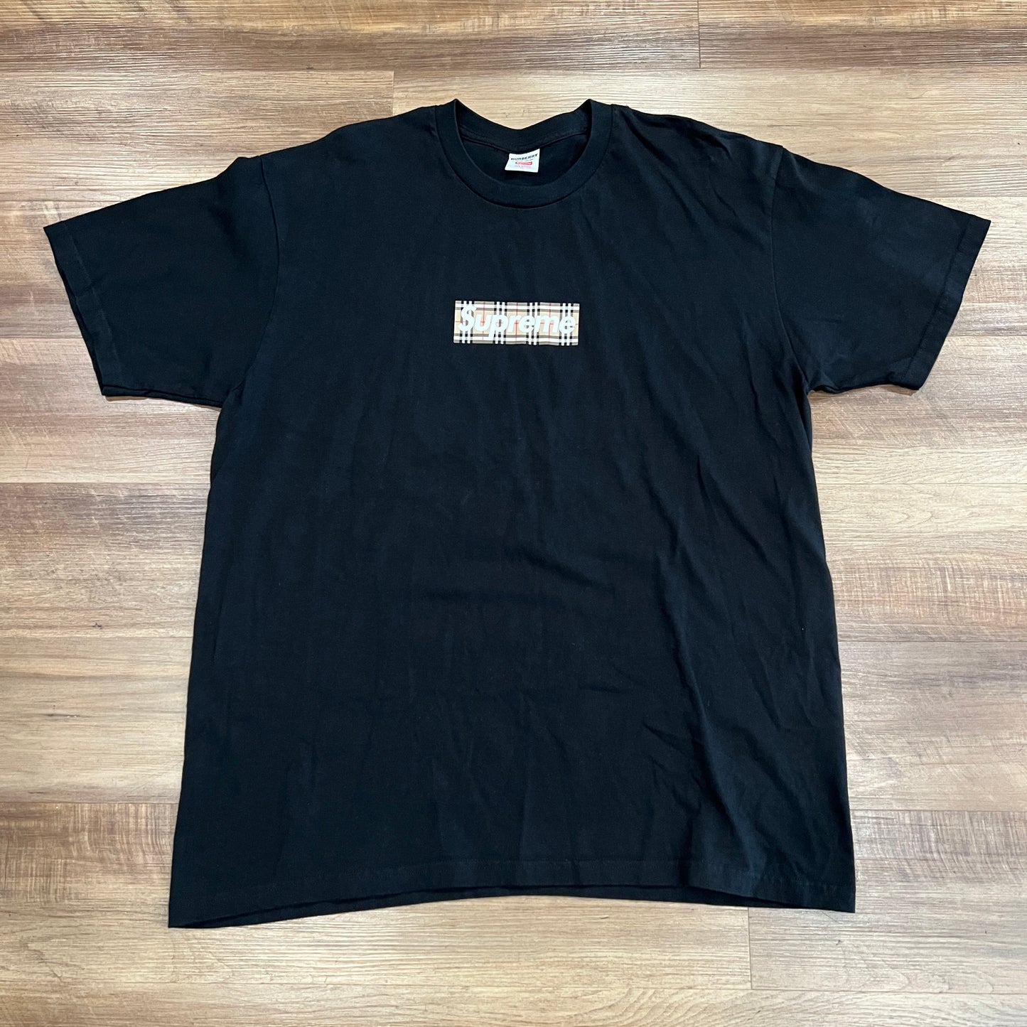 Supreme Burberry Box Logo Tee Black
