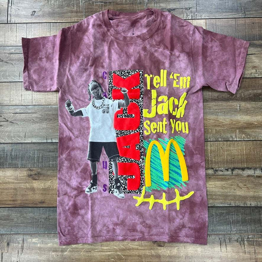 Travis Scott x McDonald's Jack Smile II T-shirt in berry color.