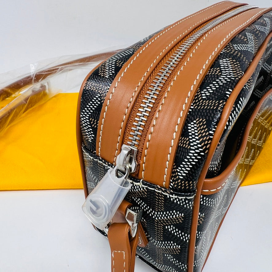 Goyard Cap Vert Crossbody Goyardine Brown