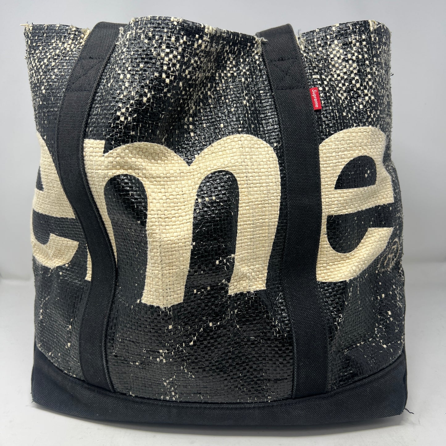 Supreme Raffia Tote Black