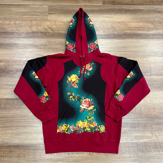 Supreme Jean Paul Gaultier Floral Print Hooded Sweatshirt Cardinal