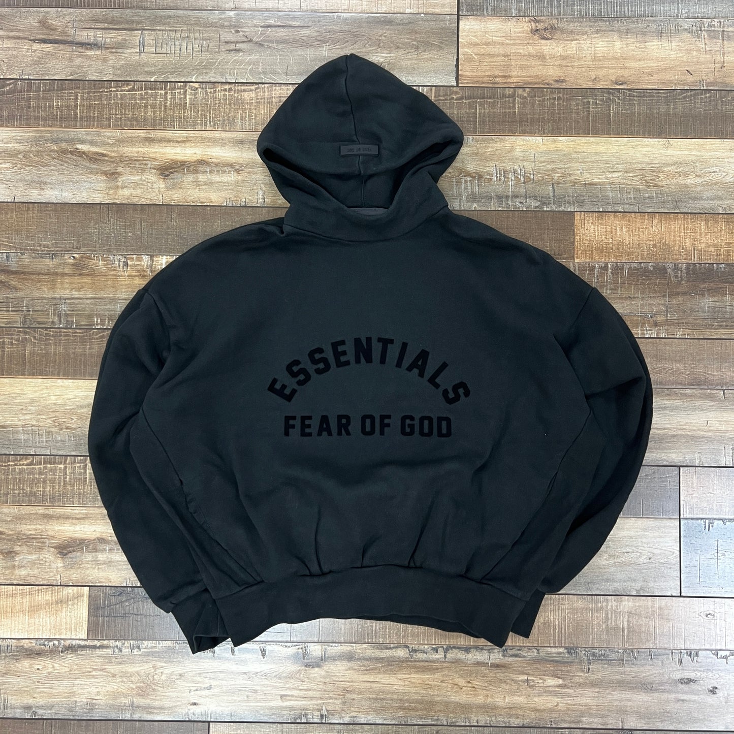 Fear of God Essentials Arch Logo Hoodie Jet Black