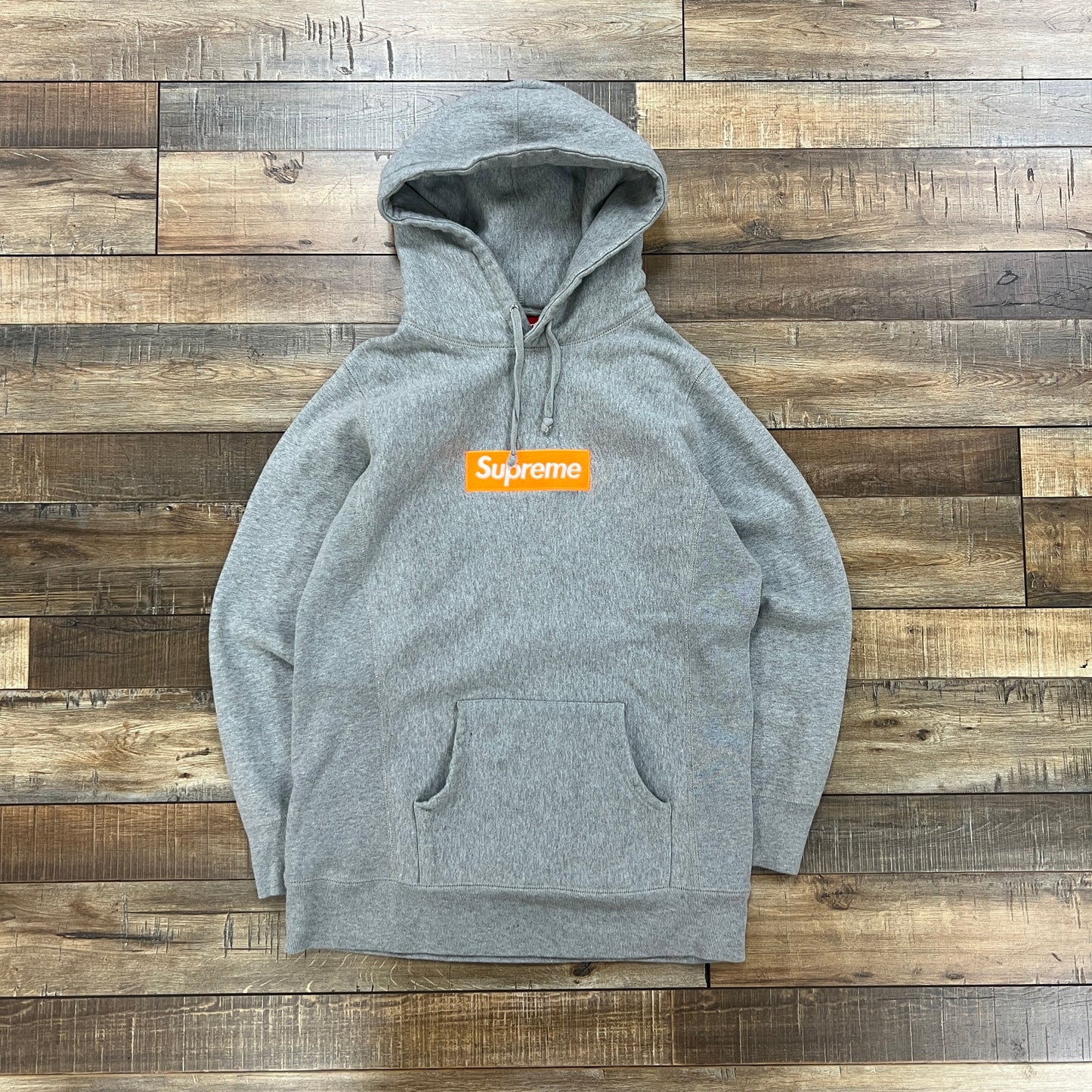 2017 Supreme Orange Box Logo Hoodie