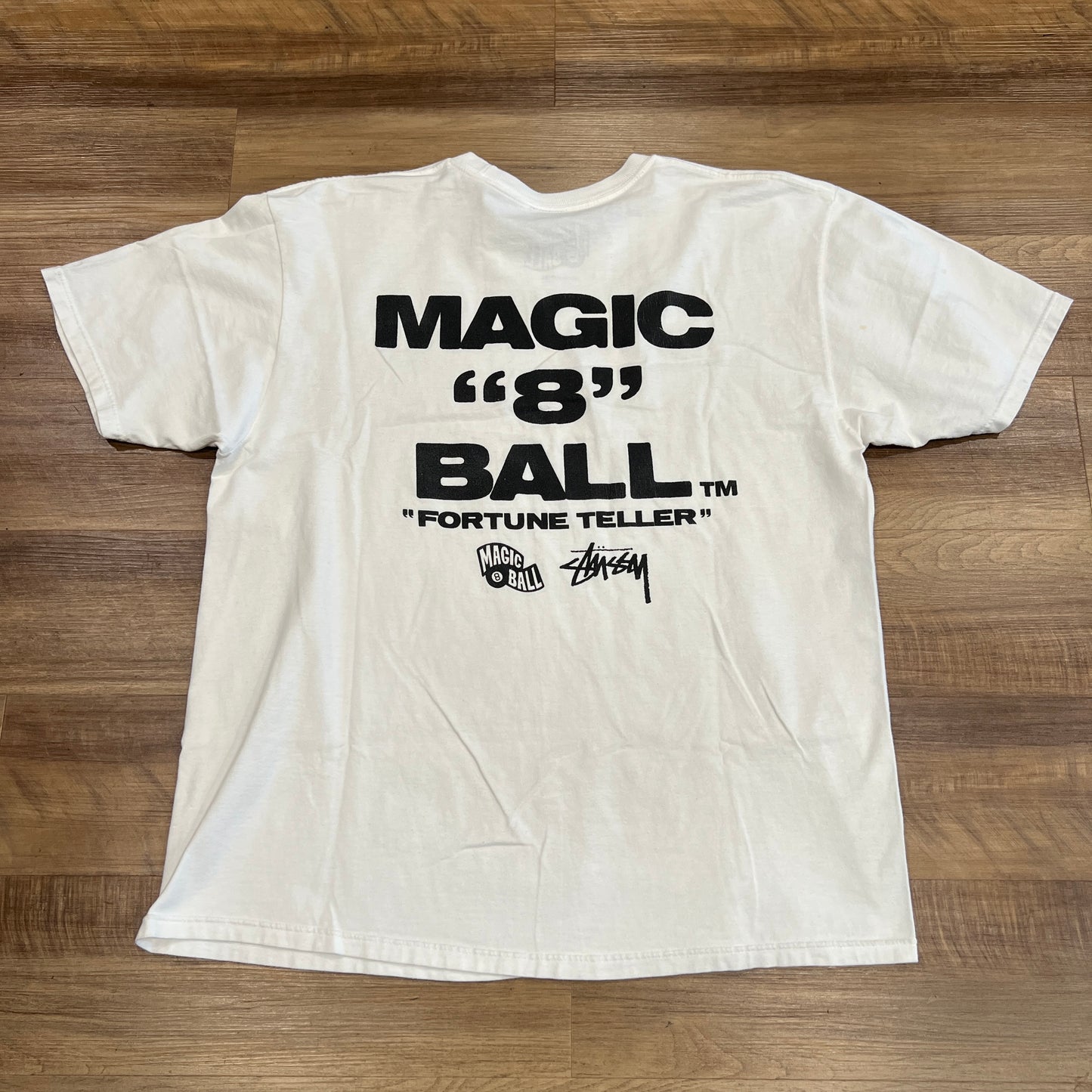 Stussy Magic 8 Ball Fortune Teller Tee Shirt White