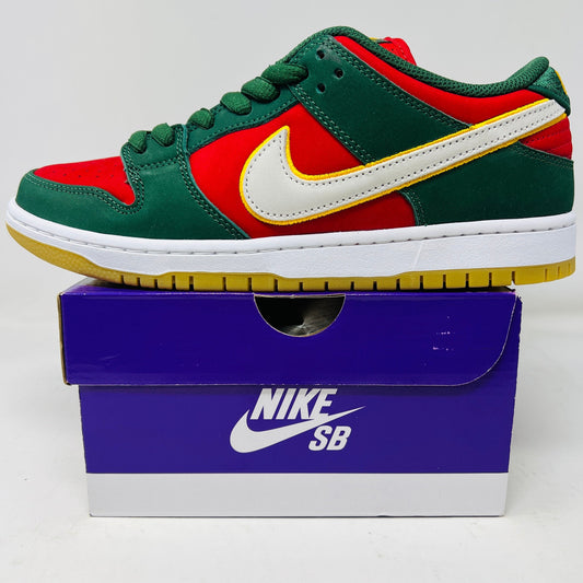 Nike SB Dunk Low Pro PRM Seattle Supersonics sneakers, brand new, with original box and extra laces, 2024 release.