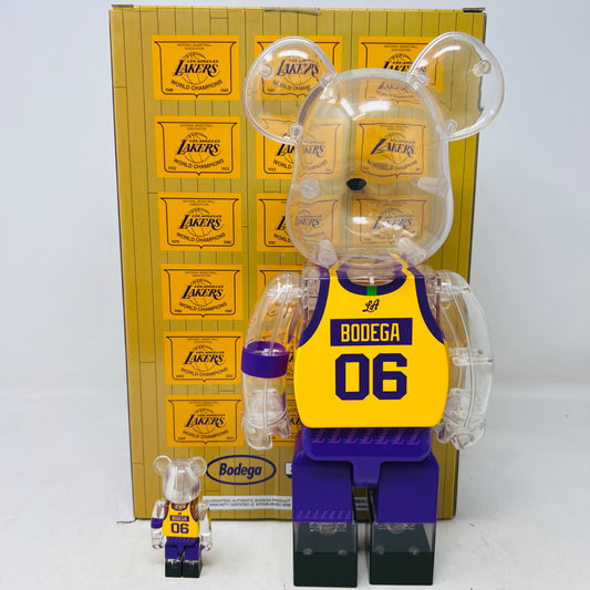 Bearbrick x Bodega x NBA Worldwide Respect Los Angeles Lakers 100% & 400% Set