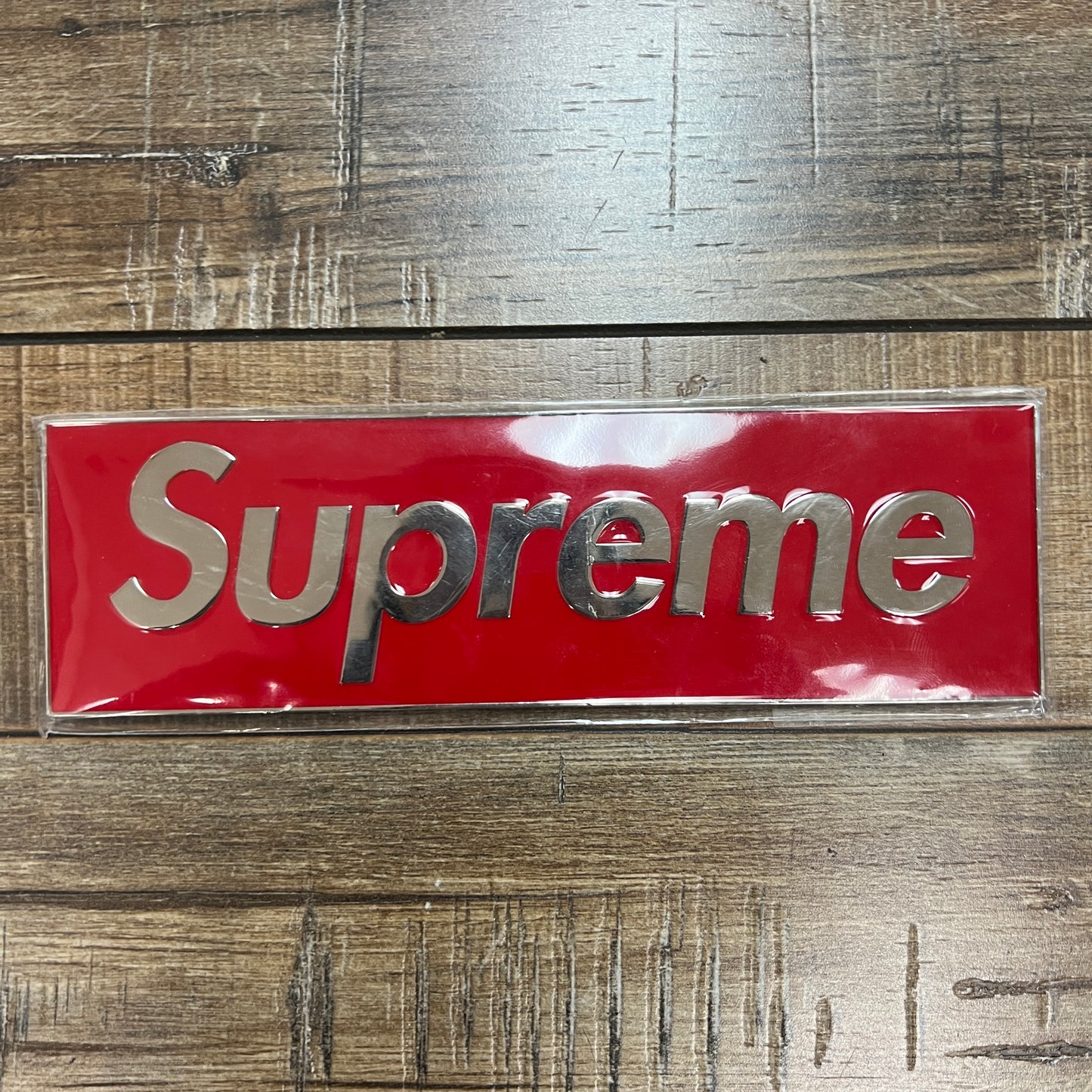 Supreme Box Logo Car Emblem Red