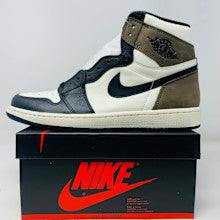 Jordan 1 Retro High Dark Mocha sneakers with original box and extra laces.