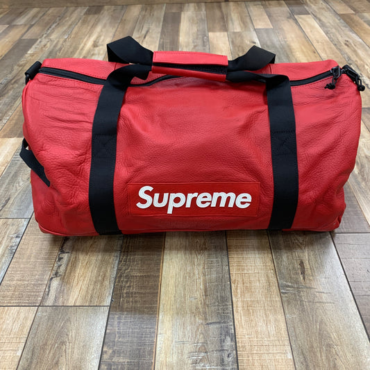 Supreme Nike Leather Duffle Bag Red