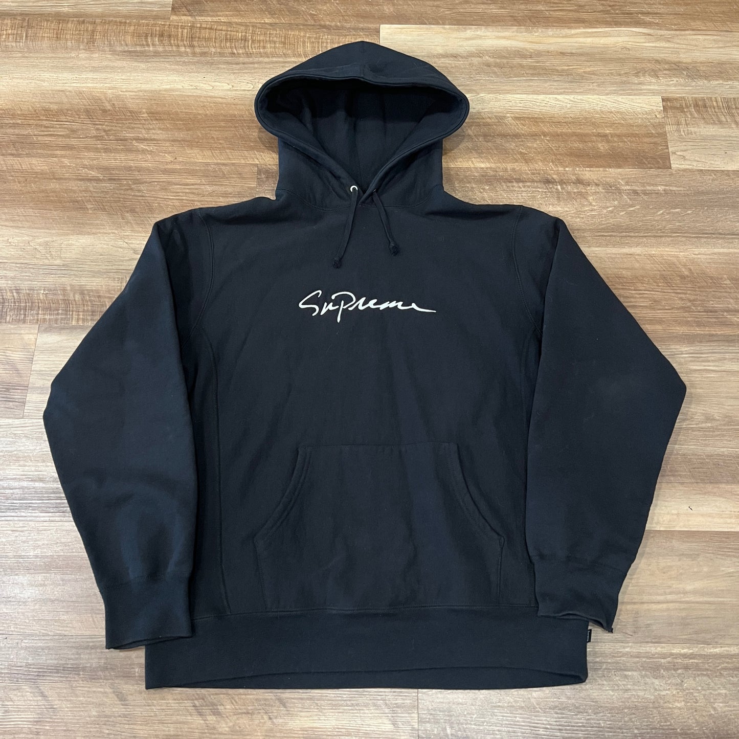 Supreme Classic Script Hooded Sweatshirt Black