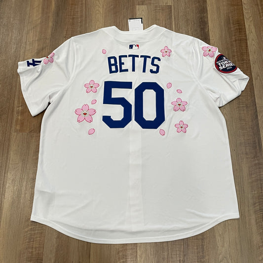 Nike x Takashi Murakami x MLB World Tour Tokyo Series 2025 Dodgers Betts Jersey White