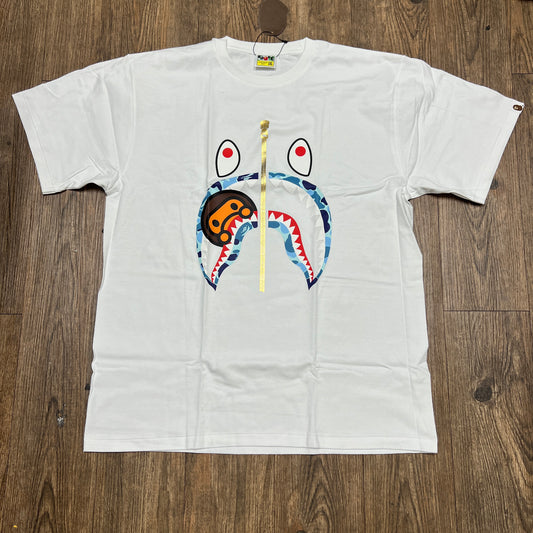 BAPE ABC Camo Milo Shark Tee White/Blue