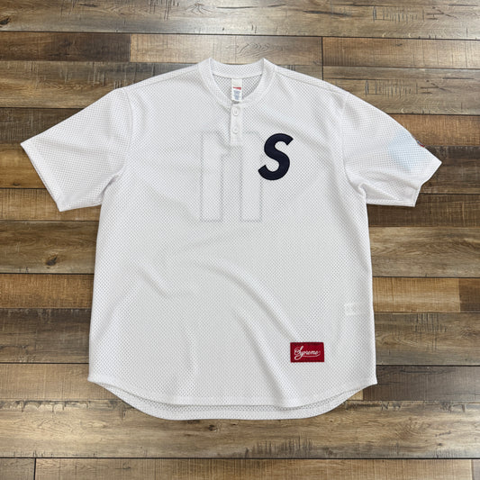 Supreme S Logo Baseball Henley (SS25) White