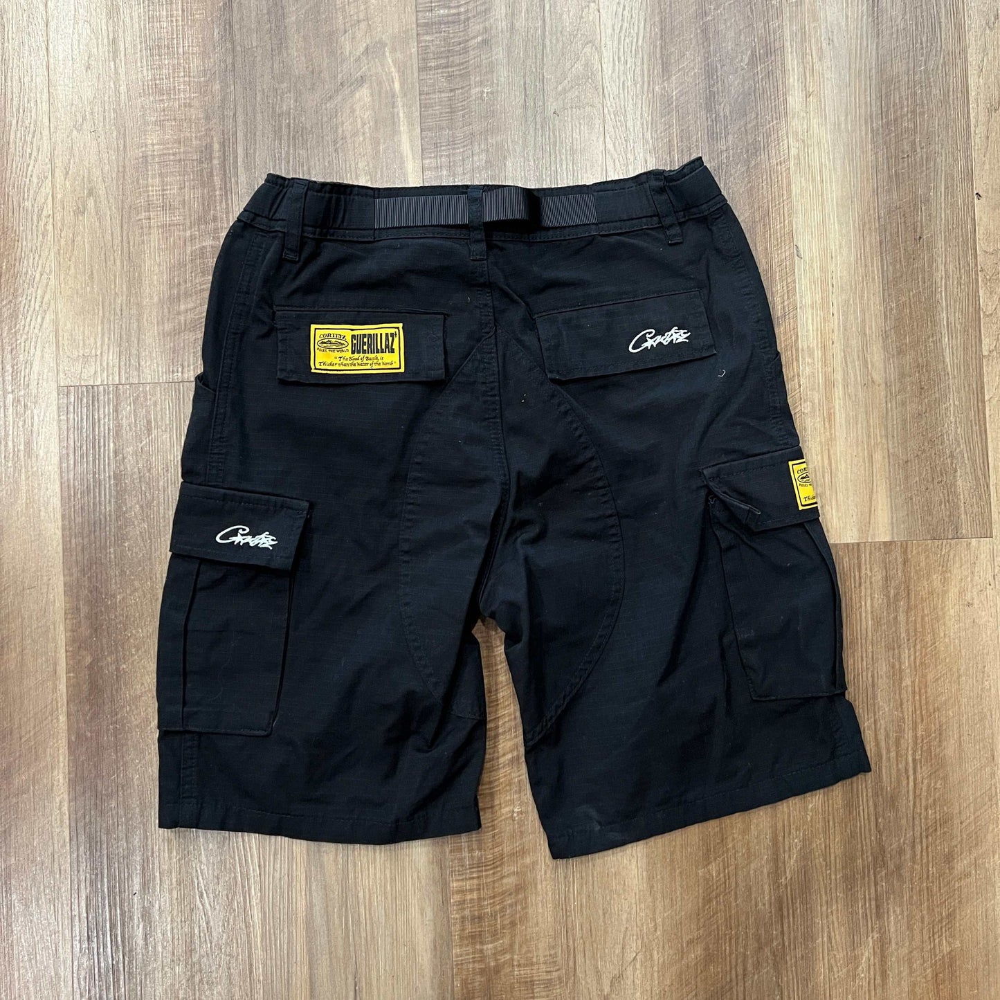 Corteiz Guerillaz 21' Cargo Shorts Black