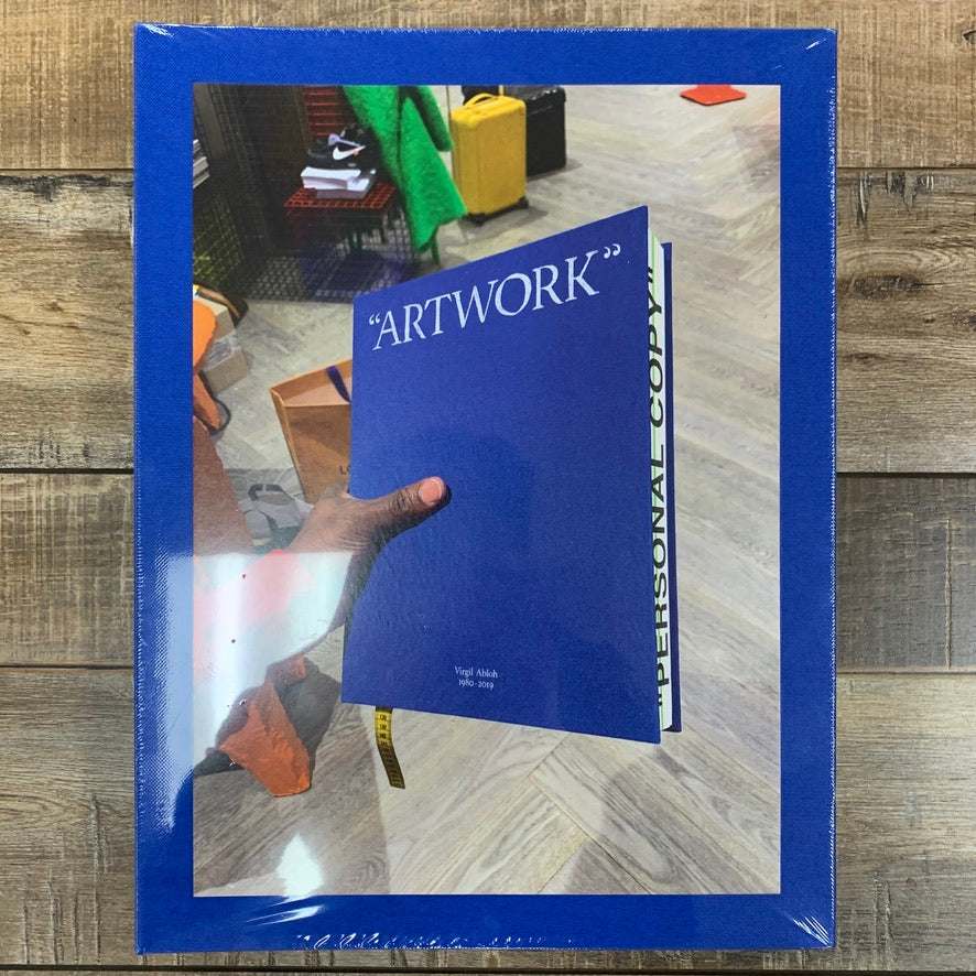 Virgil Abloh x MCA Figures of Speech Book featuring blue cover titled "Artwork".