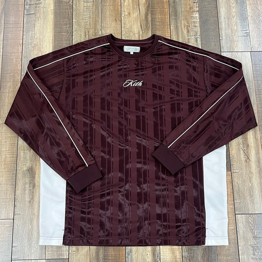 Kith Pinstripe Tricot Panelled Tee Magma