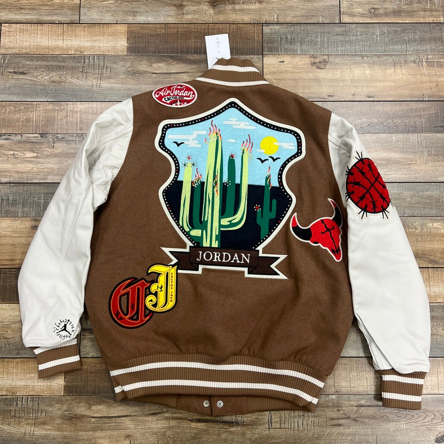 Travis Scott x Jordan Varsity Jacket Antique Brown