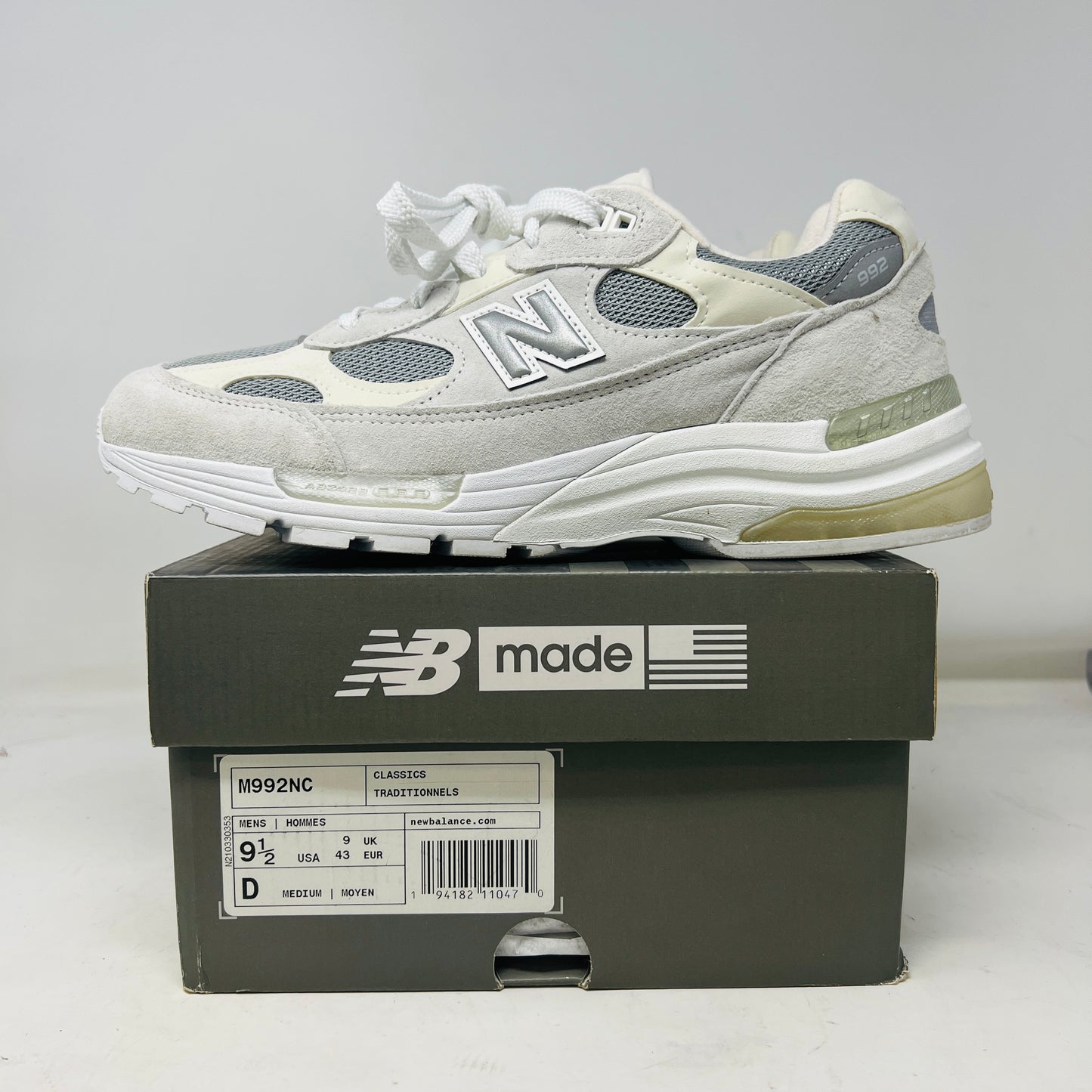 New Balance 992 White Silver Nimbus Cloud