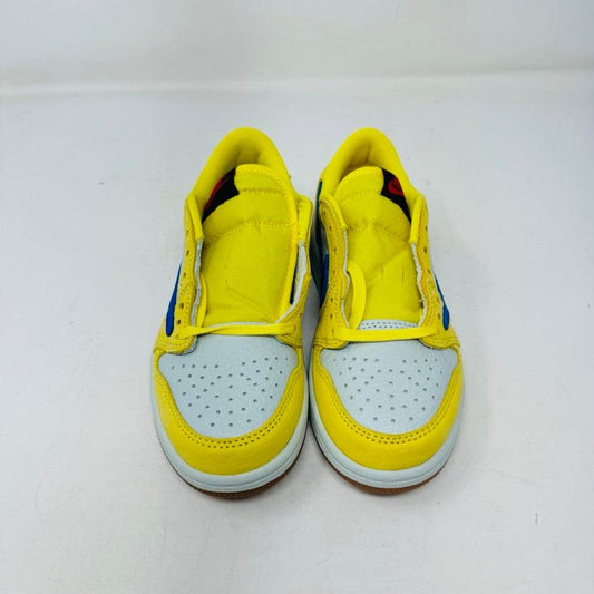 Jordan 1 Retro Low OG SP Travis Scott Canary PS 2024 sneakers, brand new, yellow and white colorway.