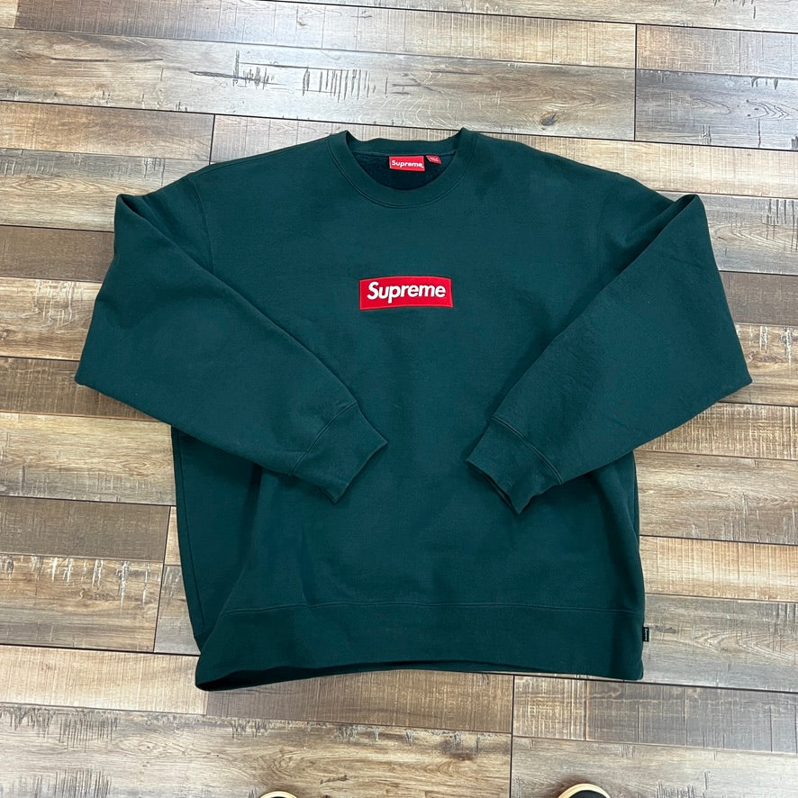 Supreme Box Logo Crewneck (FW22) Dark Pine