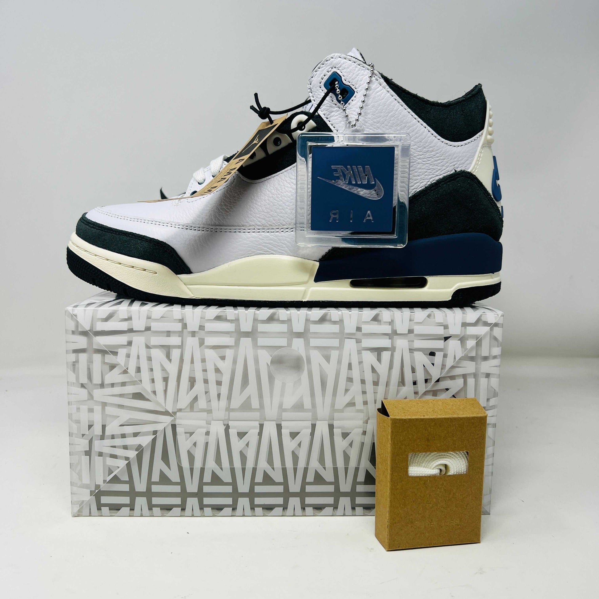 Jordan 3 Retro OG SP A Ma Maniére Diffused Blue sneakers, brand new with original box and accessories, year 2025.