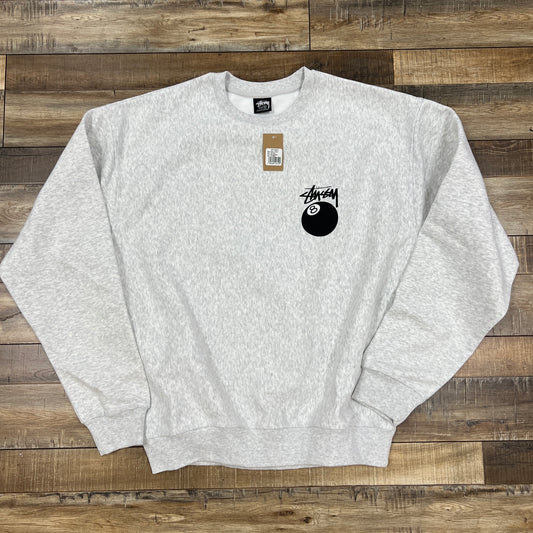 Stussy 8 Ball Crewneck Grey