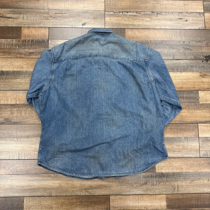 Supreme Worn Snap Painter Shirt Denim