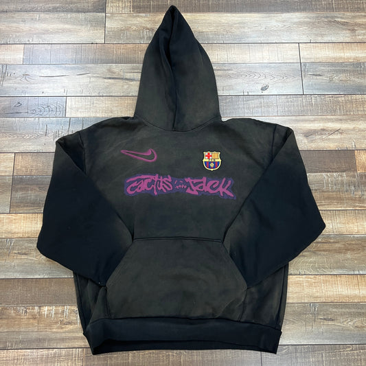 Travis Scott Cactus Jack x Nike X FC Barcelona Spray Logo Hoodie