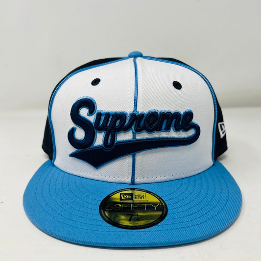 Supreme x New Era Piping Script Logo Cap Navy