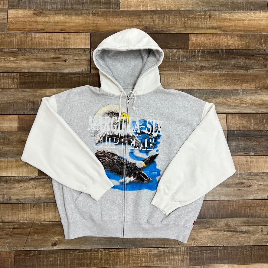Supreme MM6 Maison Margiela Eagle Zip Up Hooded Sweatshirt White