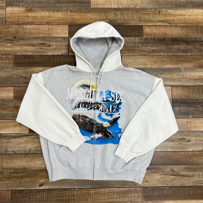 Supreme MM6 Maison Margiela Eagle Zip Up Hooded Sweatshirt White