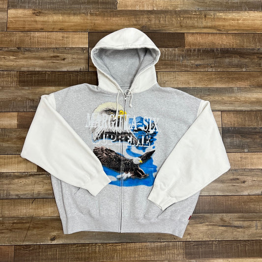 Supreme MM6 Maison Margiela Eagle Zip Up Hooded Sweatshirt White