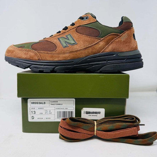 New Balance 993 Aime Leon Dore Brown sneakers with box and extra laces, lightly worn.
