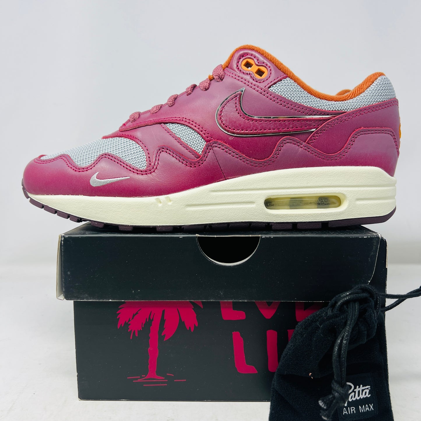 Nike Air Max 1 Patta Waves Rush Maroon (with Bracelet)