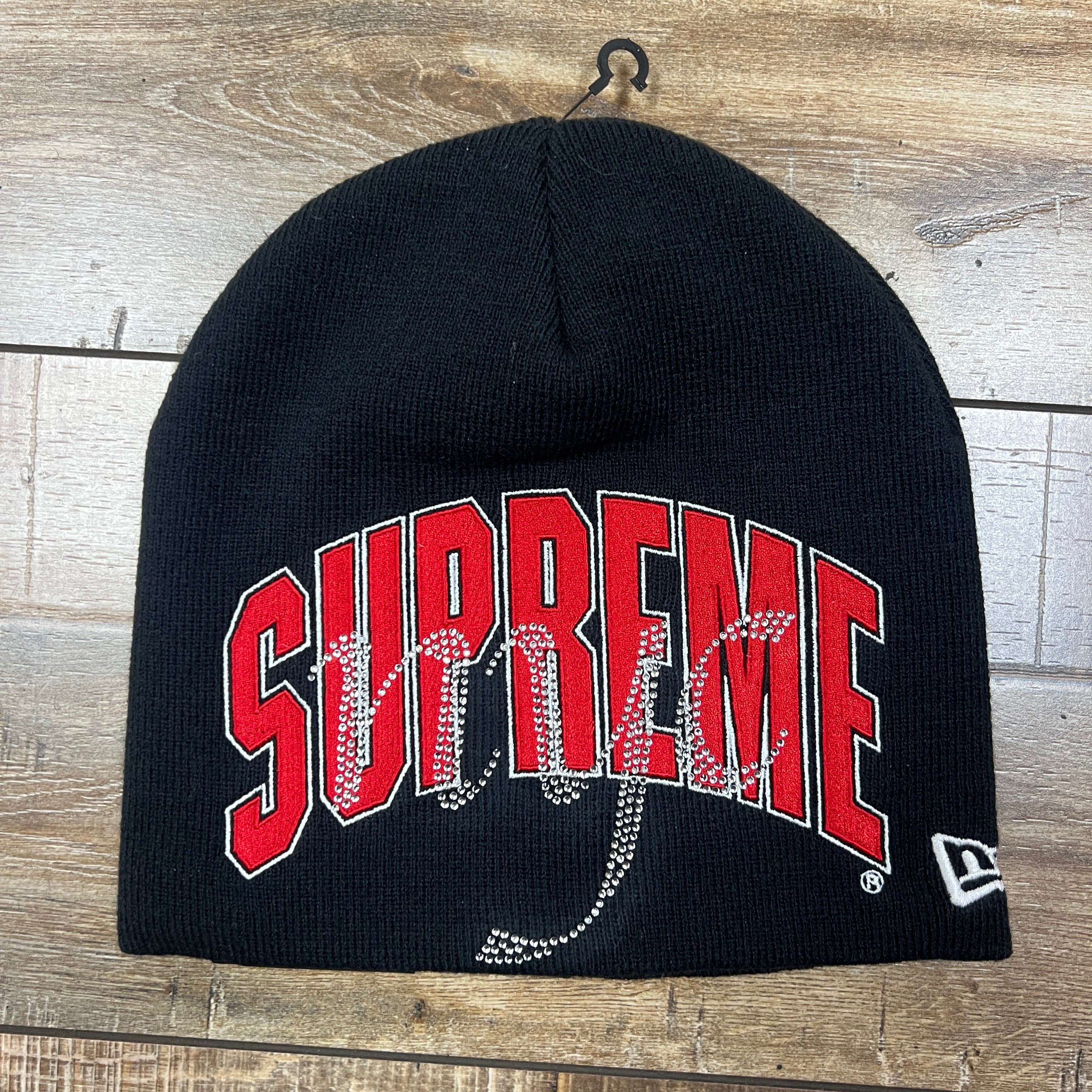 Supreme New Era Rhinestone Beanie (SS26) Navy – Holy Ground