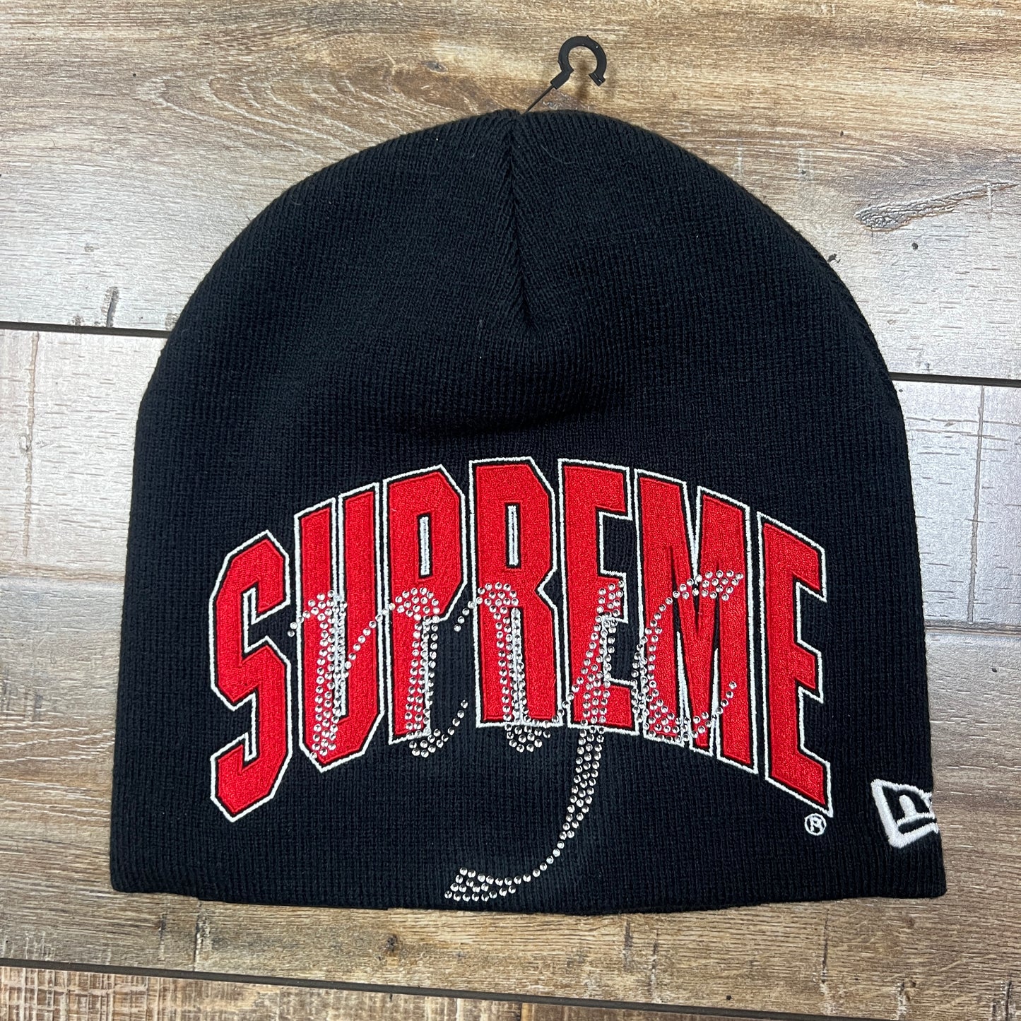 Supreme New Era Rhinestone Beanie (SS26) Navy