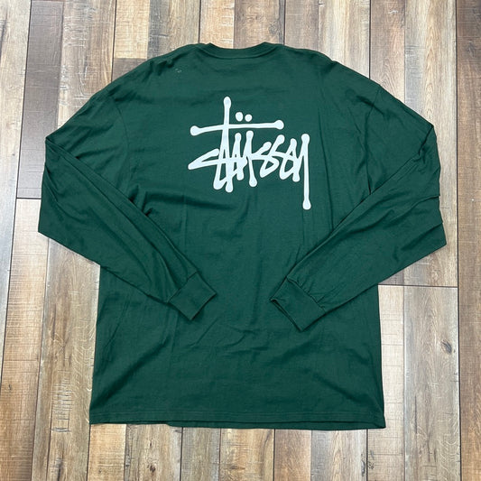 Stussy Basic Long Sleeve Tee Green