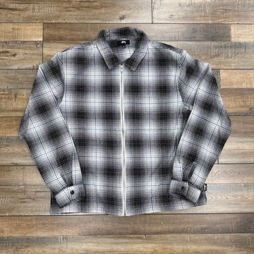 Stussy Paul Shadow Plaid Zip Shirt 'Black'