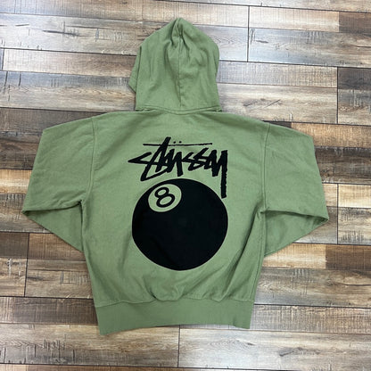 Stussy 8 Ball Pigment Dyed Green Hoodie