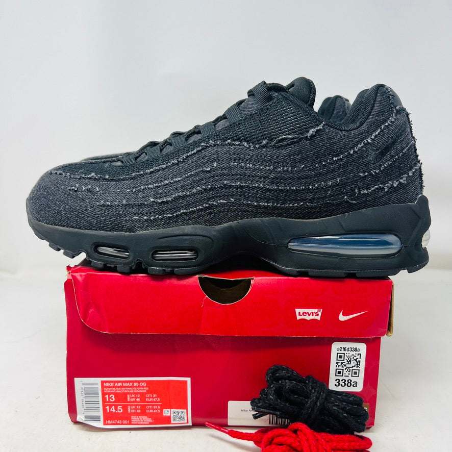 Nike Air Max 95 OG Levis Black sneakers with clean uppers and red/black laces in good box condition 2025