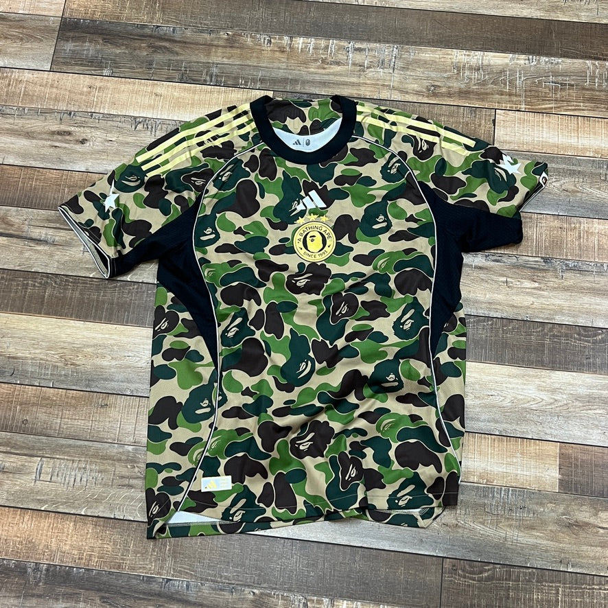 adidas x BAPE Football Graphic Slim Jersey T-shirt Green