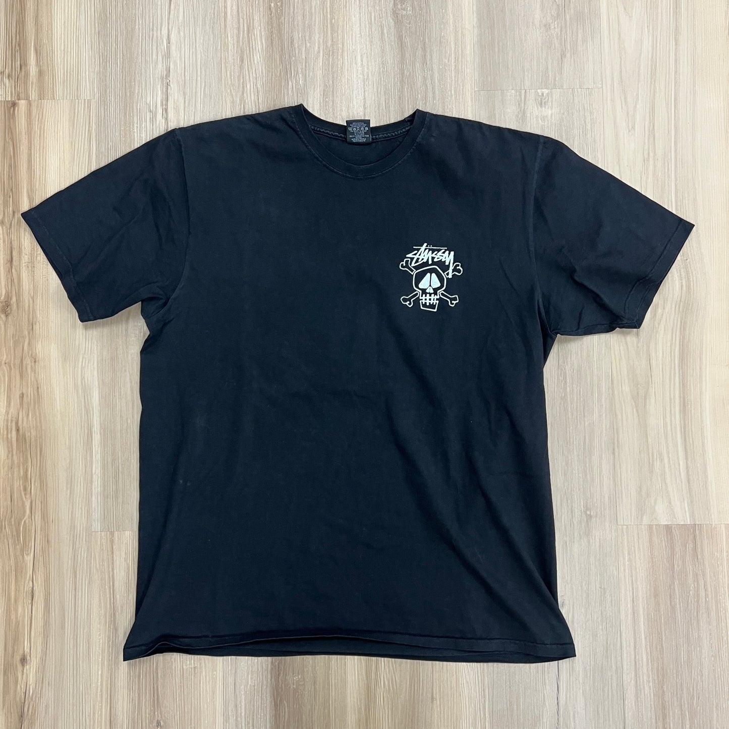 Stussy Skull Bones Pigment Dyed Tee Black