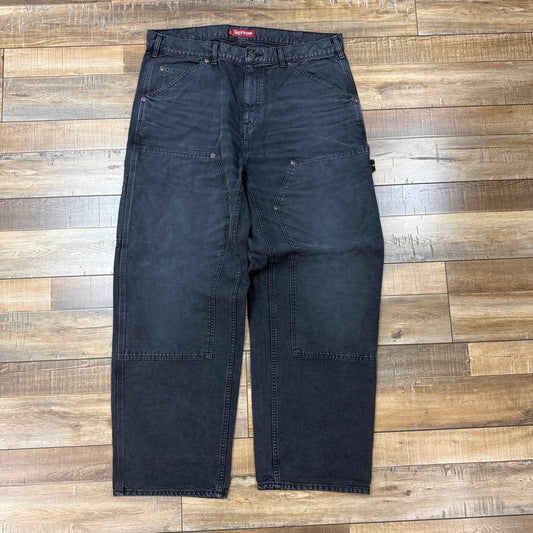 Supreme Worn Double Knee Painter Pant Black