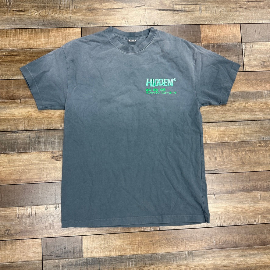 Hidden NY Vintage Chrome Bubble Slate Blue Tee