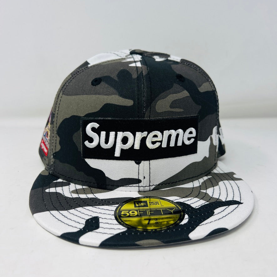 Supreme x New Era Snow Camo Shop Anniversary Box Logo Hat Cap PARIS 7 3/8 SS26